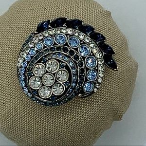 Vintage Unique Multi blue Colored Stone Brooch.